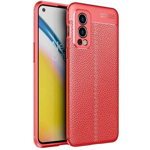 

Защитный чехол Deexe Leather Cover для OnePlus Nord 2 - Red