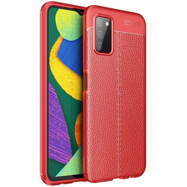 

Защитный чехол Deexe Leather Cover для Samsung Galaxy A03s (A037) - Red