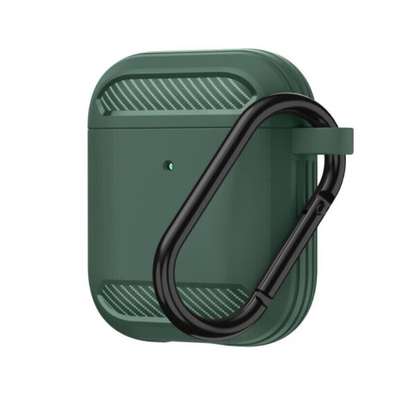 

Защитный чехол Deexe Carbon Case для Apple AirPods 1 / 2 - Dark Green