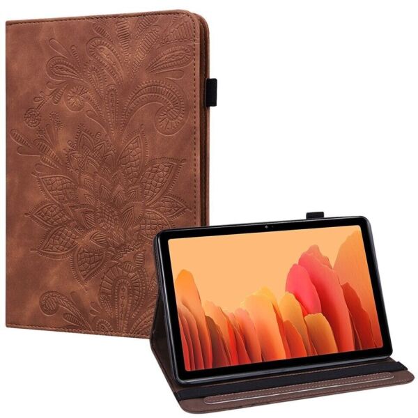

Защитный чехол Deexe Flower Print для Samsung Galaxy Tab A7 10.4 (2020) - Brown