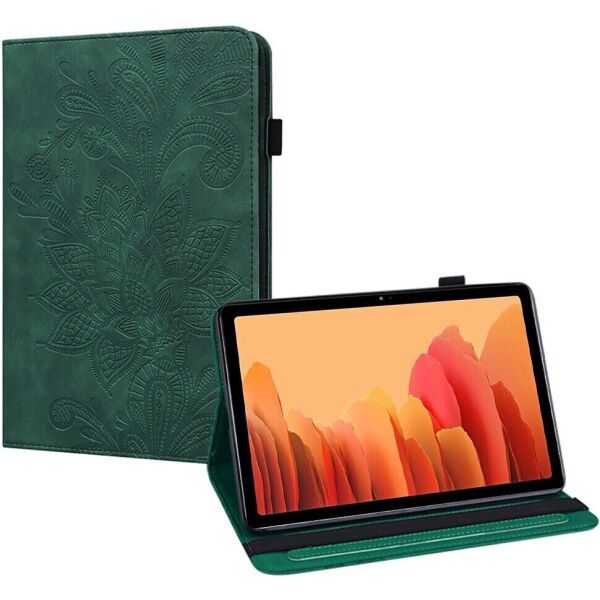 

Защитный чехол Deexe Flower Print для Samsung Galaxy Tab A7 10.4 (2020) - Green