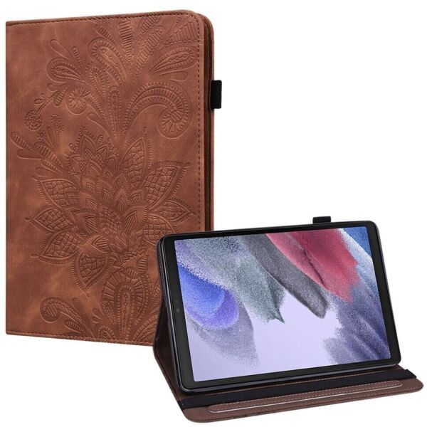 

Защитный чехол Deexe Flower Print для Samsung Galaxy Tab A7 Lite (T220/T225) - Brown
