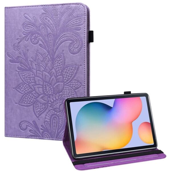 

Защитный чехол Deexe Flower Print для Samsung Galaxy Tab S6 lite 10.4 (P610/615) - Purple