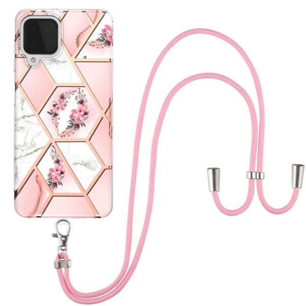 

Защитный чехол Deexe Marble Flower для Samsung Galaxy A22 (A225) - Pink Flowers