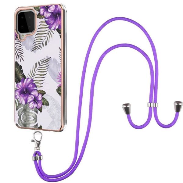 

Защитный чехол Deexe Marble Flower для Samsung Galaxy A22 (A225) - Purple Flowers