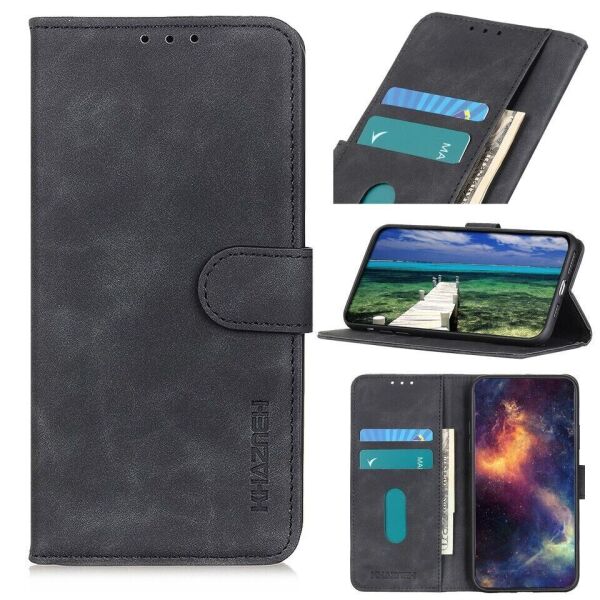 

Чехол-книжка KHAZNEH Retro Wallet для Xiaomi Redmi Note 10 5G / Poco M3 Pro - Black
