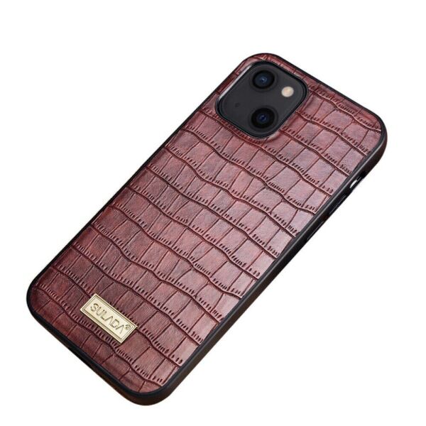 

Защитный чехол SULADA Crocodile Style для Apple iPhone 13 mini - Brown
