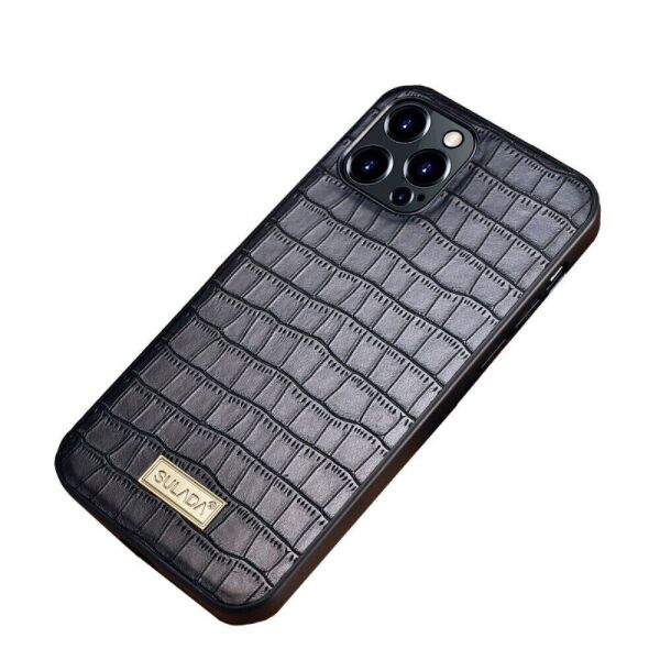 

Защитный чехол SULADA Crocodile Style для Apple iPhone 13 Pro Max - Black