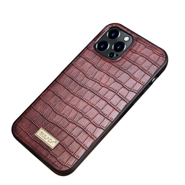 

Защитный чехол SULADA Crocodile Style для Apple iPhone 13 Pro Max - Brown