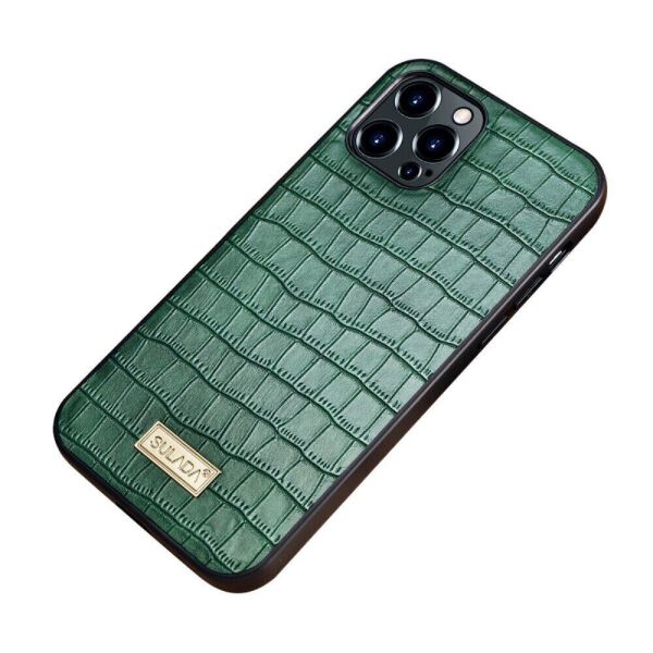 

Защитный чехол SULADA Crocodile Style для Apple iPhone 13 Pro - Green
