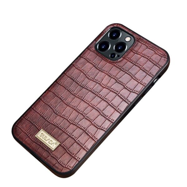 

Защитный чехол SULADA Crocodile Style для Apple iPhone 13 Pro - Brown