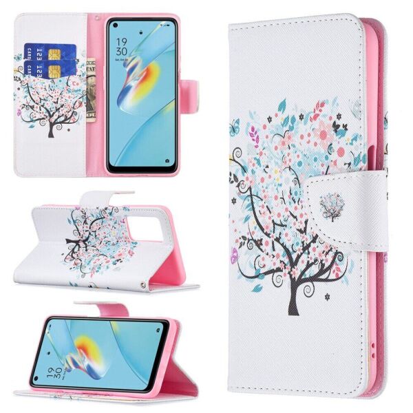 

Чехол-книжка Deexe Color Wallet для OPPO A54 - Flower Tree