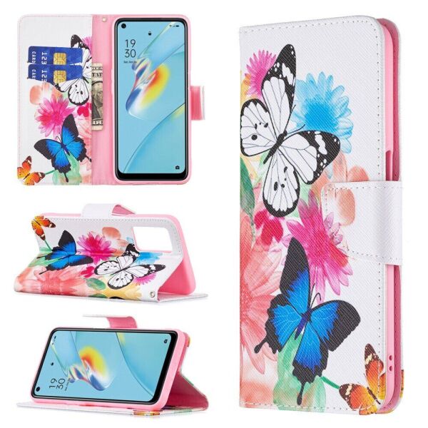 

Чехол-книжка Deexe Color Wallet для OPPO A54 - Vivid Butterflies