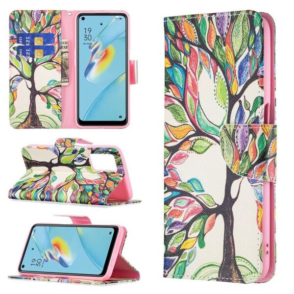 

Чехол-книжка Deexe Color Wallet для OPPO A54 - Life Tree