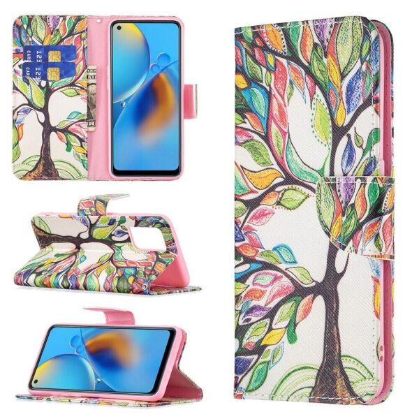 

Чехол-книжка Deexe Color Wallet для OPPO A74 - Life Tree