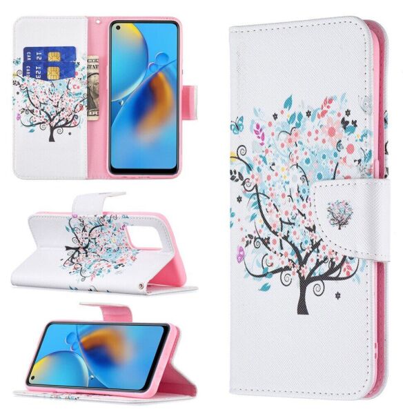

Чехол-книжка Deexe Color Wallet для OPPO A74 - Flower Tree