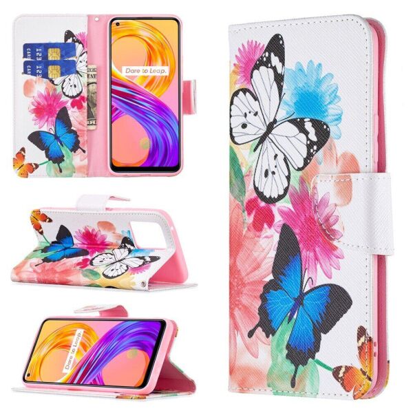 

Чехол-книжка Deexe Color Wallet для Realme 8 / 8 Pro - Vivid Butterflies