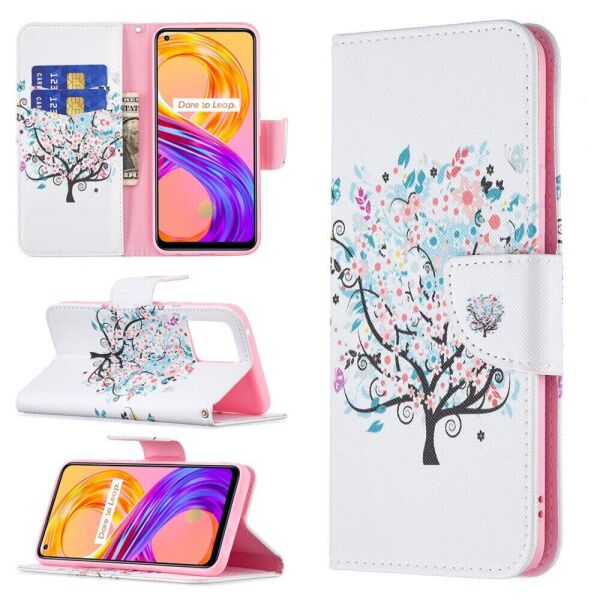 

Чехол-книжка Deexe Color Wallet для Realme 8 / 8 Pro - Flower Tree