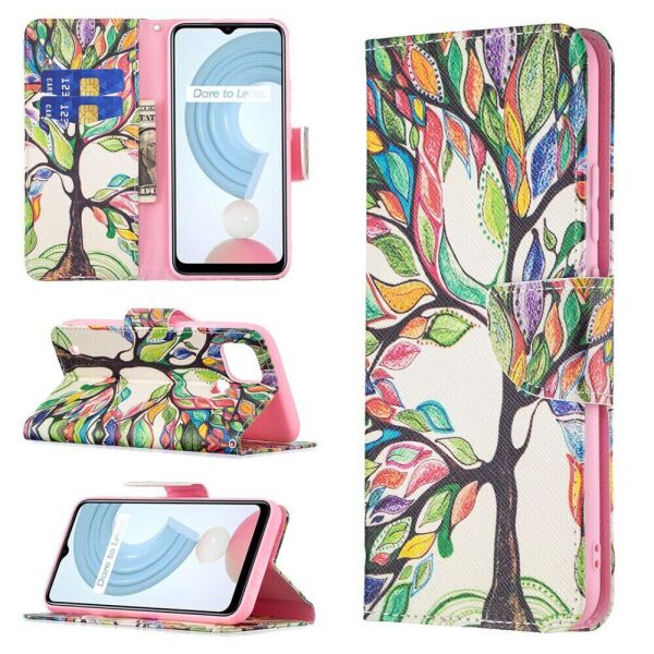 

Чехол-книжка Deexe Color Wallet для Realme C21 - Life Tree