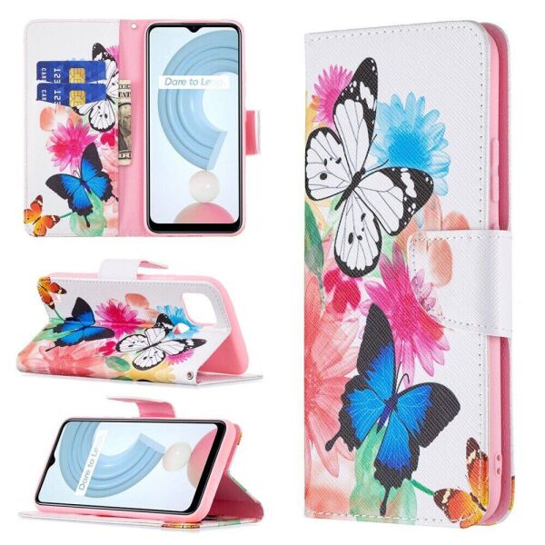 

Чехол-книжка Deexe Color Wallet для Realme C21 - Vivid Butterflies