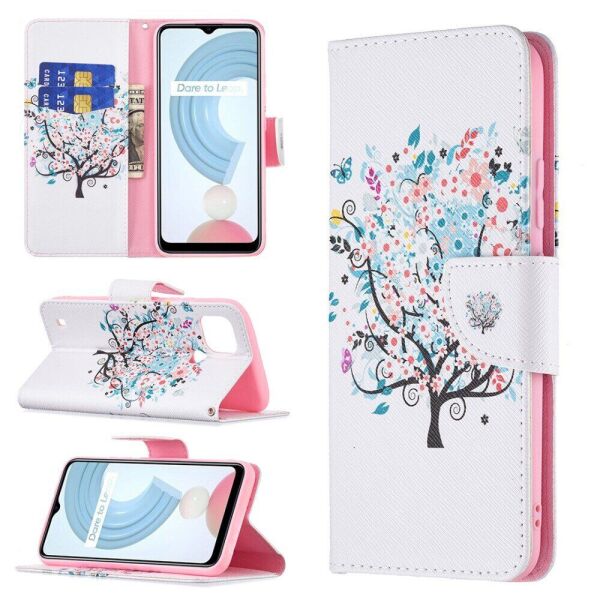 

Чехол-книжка Deexe Color Wallet для Realme C21 - Flower Tree