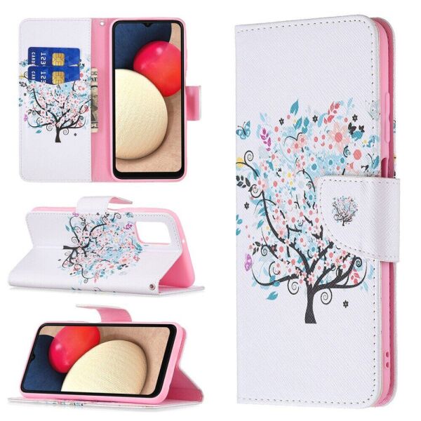

Чехол-книжка Deexe Color Wallet для Samsung Galaxy A03s (A037) - Flower Tree