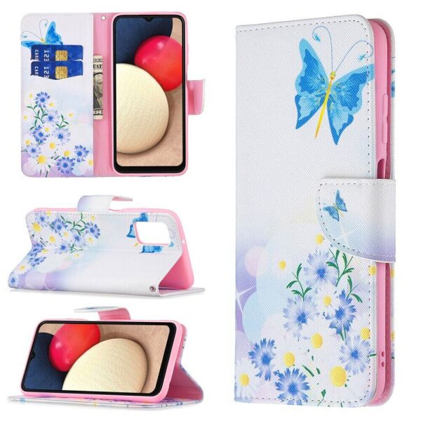 

Чехол-книжка Deexe Color Wallet для Samsung Galaxy A03s (A037) - Butterfly and Flower