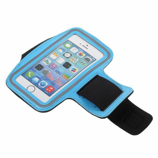 

Чехол на руку Deexe Running Sports для смартфонов шириной до 77мм - Baby Blue