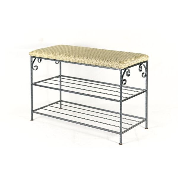 

Полка для обуви металлическая кованая Ferrum Soft Black Silver, 70х30х45см., обувница, в прихожую, гарантия 1 год