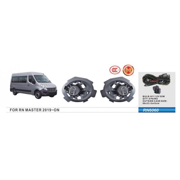 

Дополнительные фары Renault Master 2018-/RN-6060W/H11-55W/эл.проводка