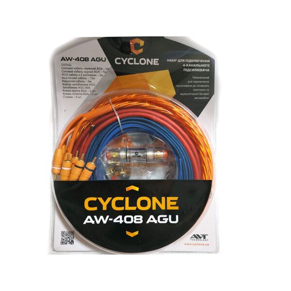 

Набор для подключения 4-х канального усилителя Cyclone AW-408 AGU