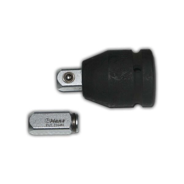 

Переходник ударный 3/4"Mх 1/2"F со сменным квадратом HANS (86884)