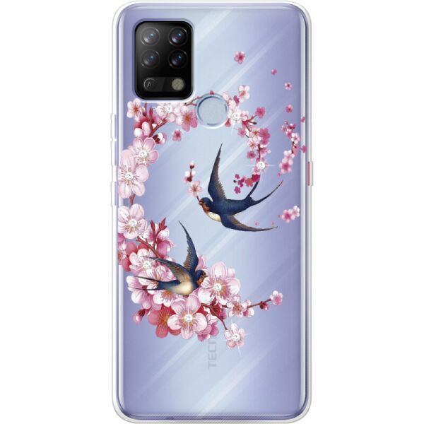 

Силиконовый чехол BoxFace Tecno POVA Swallows and Bloom (43287-rs4)