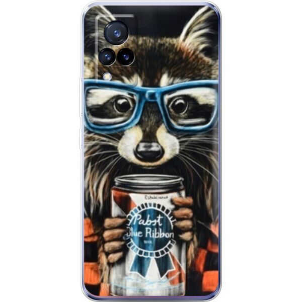 

Силиконовый чехол BoxFace Vivo V21 Енот с банкой (43146-up1333)