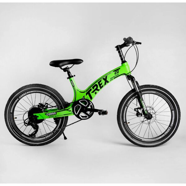 

Детский спортивный велосипед 20’’ CORSO «T-REX» 21455 зеленый 06976