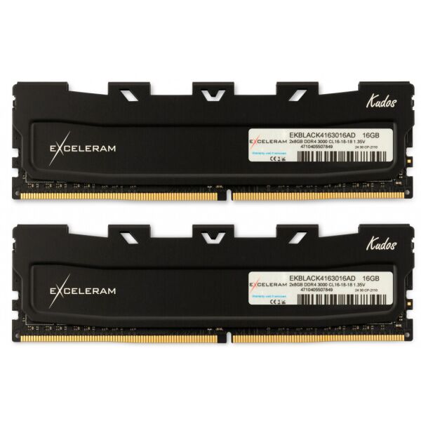 

Модуль памяти для компьютера DDR4 16GB (2x8GB) 3000 MHz Kudos Black eXceleram (EKBLACK4163016AD)