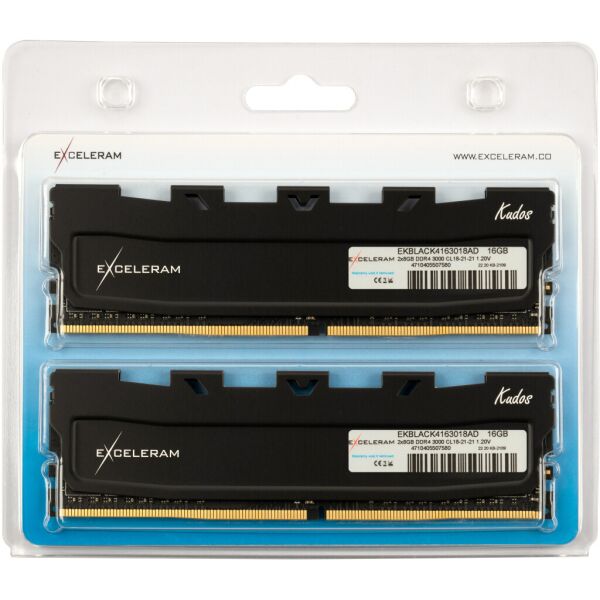 

Модуль памяти для компьютера DDR4 16GB (2x8GB) 3000 MHz Black Kudos eXceleram (EKBLACK4163018AD)