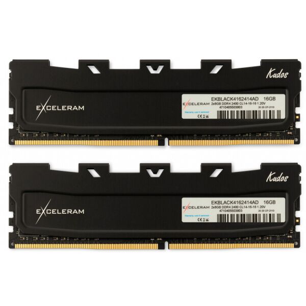 

Модуль памяти для компьютера DDR4 16GB (2x8GB) 3200 MHz Kudos Black eXceleram (EKBLACK4163216AD)