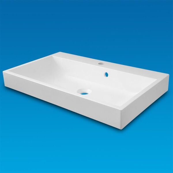 

Умывальник накладной из литого мрамора Fancy Marble Varna 600 Белый глянцевый