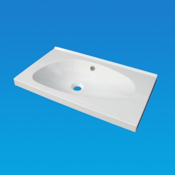 

Умывальник врезной из литого мрамора Fancy Marble Titania 700 Белый глянцевый