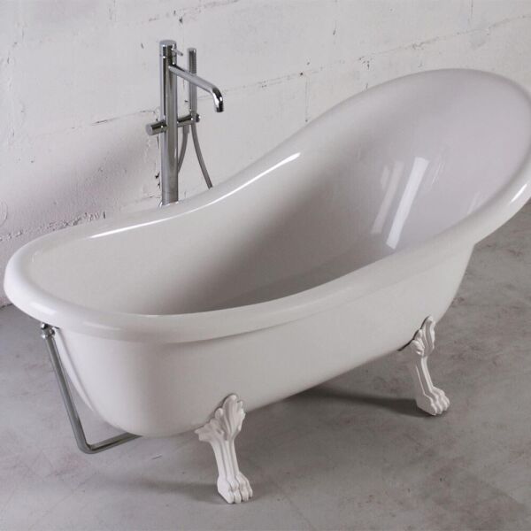 

Ванна из искусственного камня Fancy Marble Lady Hamilton на белых ножках Белый