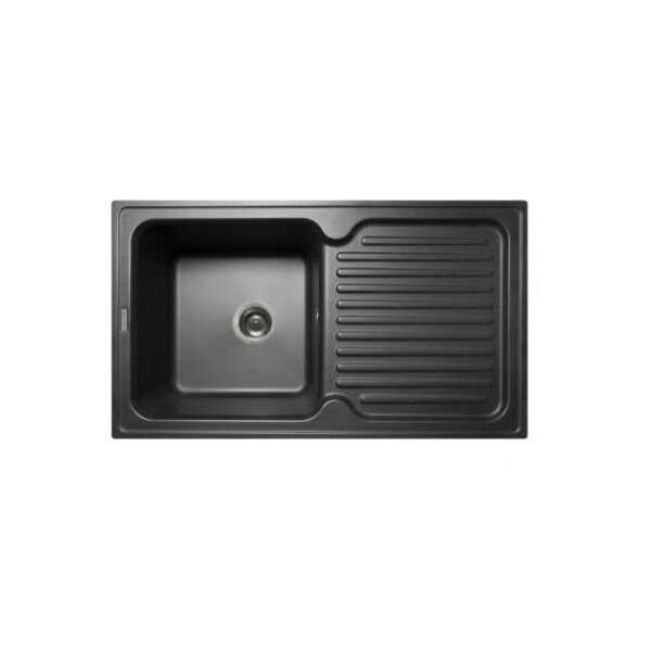 

Кухонная мойка из гранита прямоугольная Miraggio Orlean Black