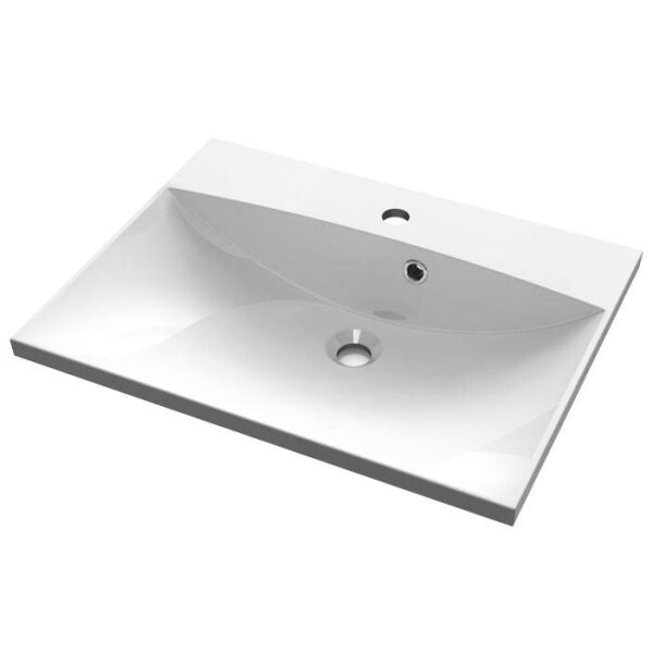 

Умывальник врезной из литого мрамора Fancy Marble Amelia 600 Белый глянцевый