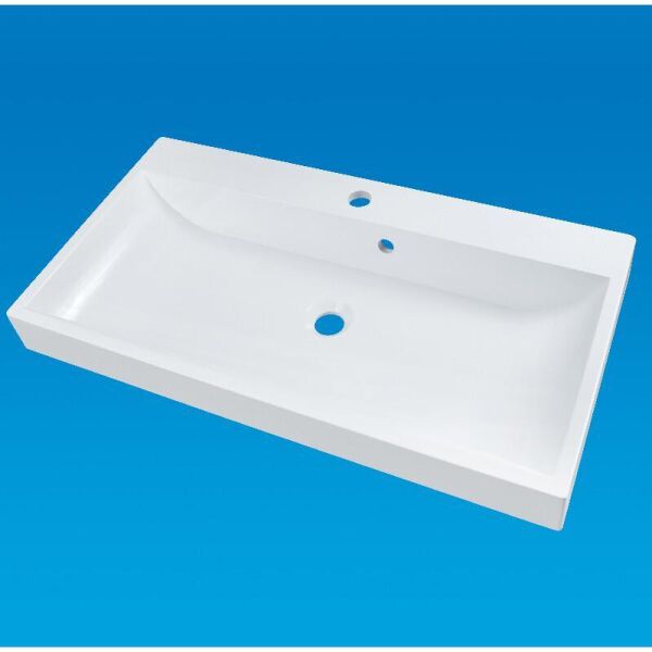 

Умывальник накладной из литого мрамора Fancy Marble Varna 800 Белый глянцевый