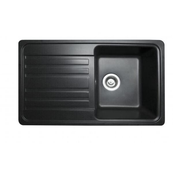 

Кухонная мойка из гранита прямоугольная Miraggio Versal Black