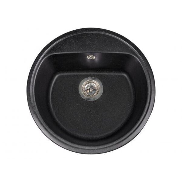 

Кухонная мойка из гранита круглая Miraggio Malibu Black
