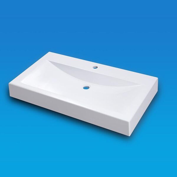 

Умывальник накладной из литого мрамора Fancy Marble Lily 900 Белый глянцевый