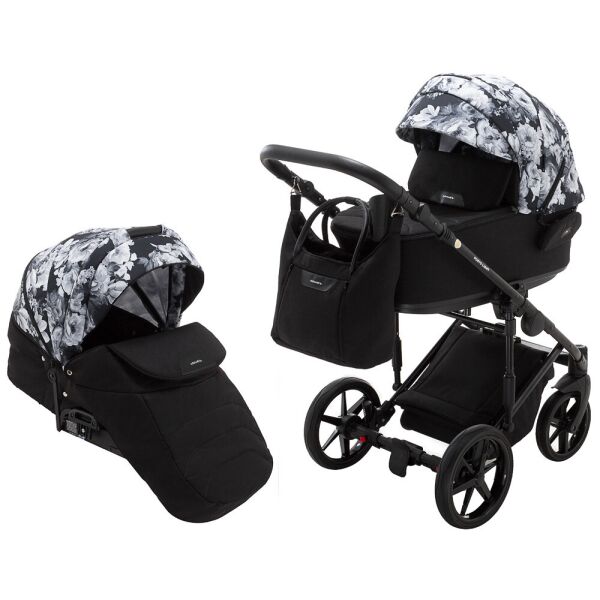

Коляска 2 в 1 Adamex Porto Light Flowers 11 черный 625752