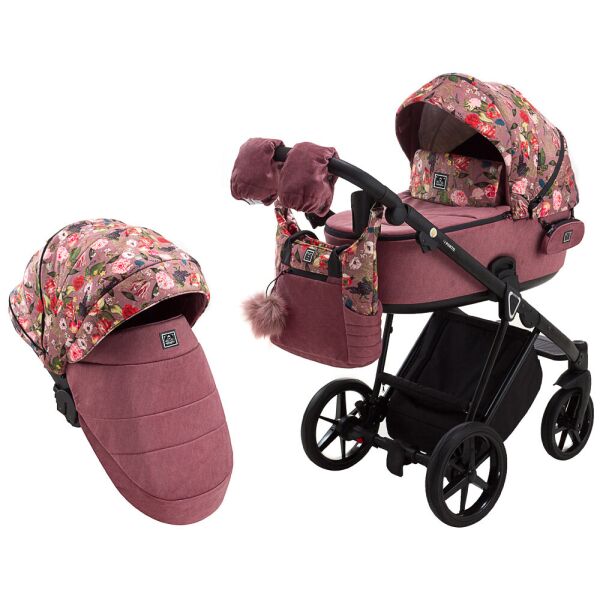 

Коляска 2 в 1 Adamex Porto Flowers-2 розовый 625655