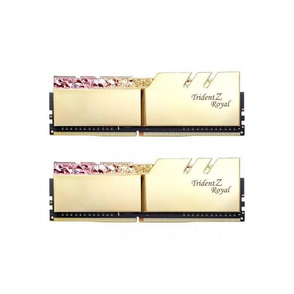 

Модуль пам'яті для комп'ютера DDR4 16GB (2x8GB) 3200 MHz Trident Z Royal RGB Gold G.Skill (F4-3200C16D-16GTRG)